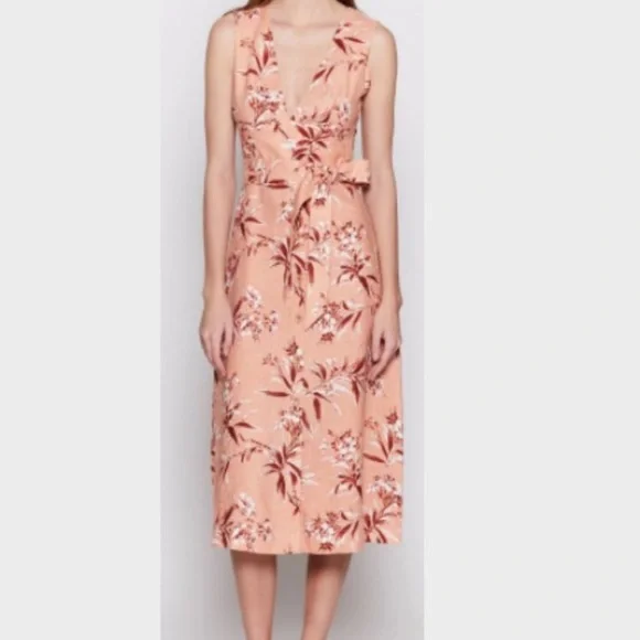 joie linen dress JOIE Midi Dress